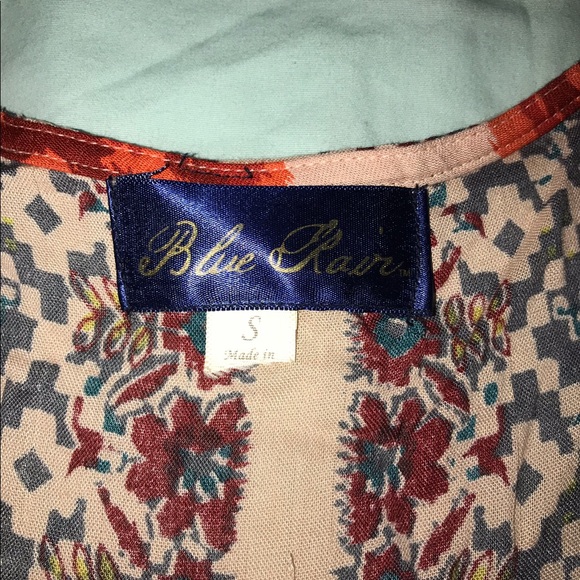 Anthropologie Blue Rain Cold Shoulder Top - Picture 2 of 2